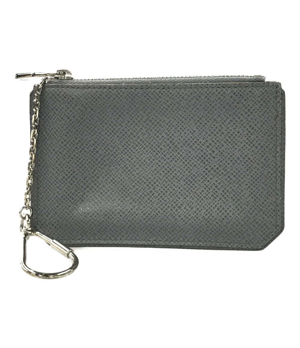 Louis Vuitton Coin Wallet Glacier Pochette Cle Taiga Pouch Leather Black Gray